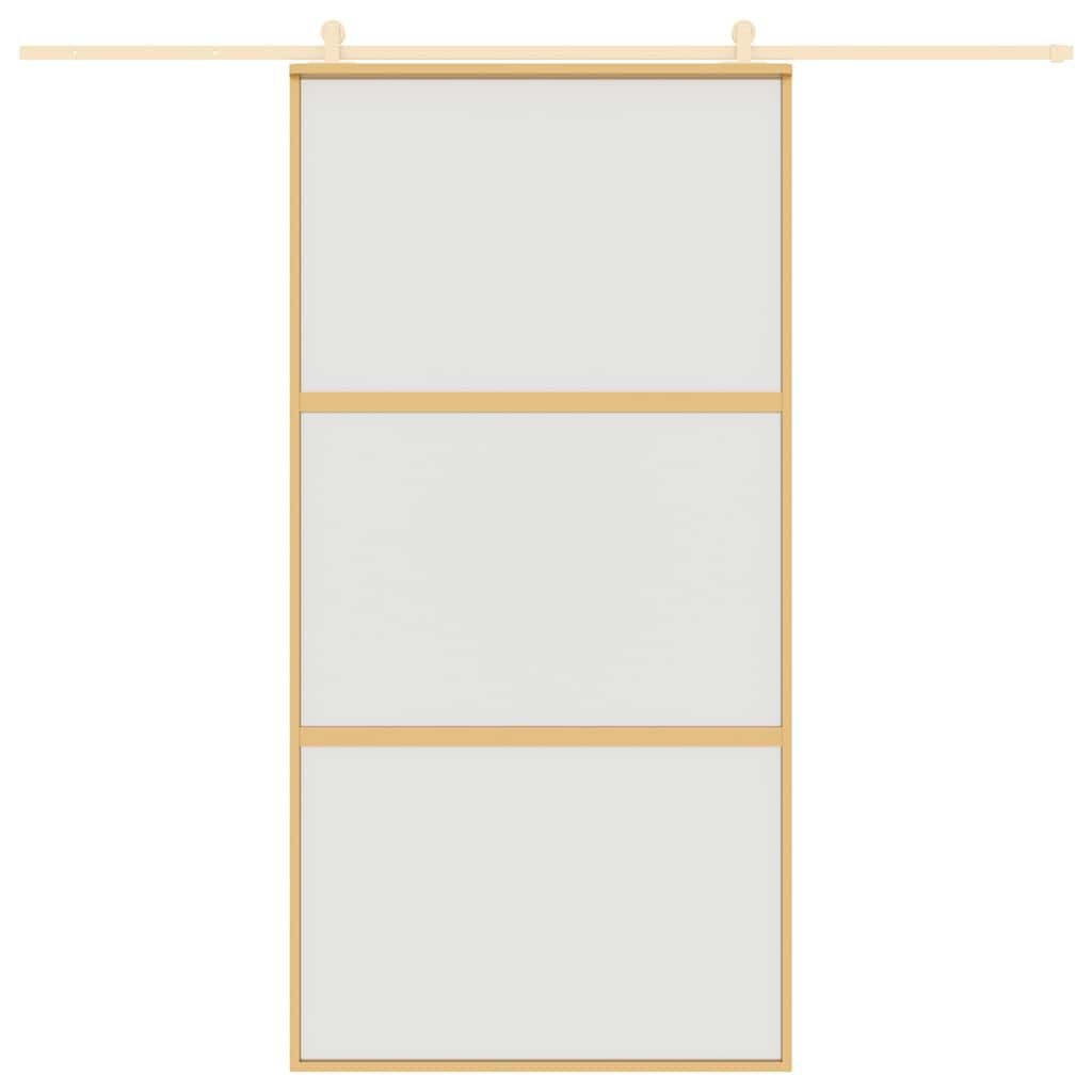 vidaXL Schuifdeur ESG-glas & Aluminium Goud - 52% Korting!