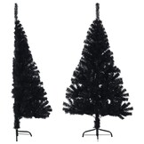 VidaXL Half Kunstkerstboom 120 cm PVC Zwart - 41% Korting