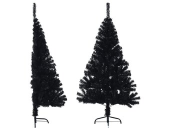 VidaXL Half Kunstkerstboom 120 cm PVC Zwart - 41% Korting