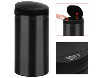 VidaXL Prullenbak Sensor 50L Zwart - 64% Korting