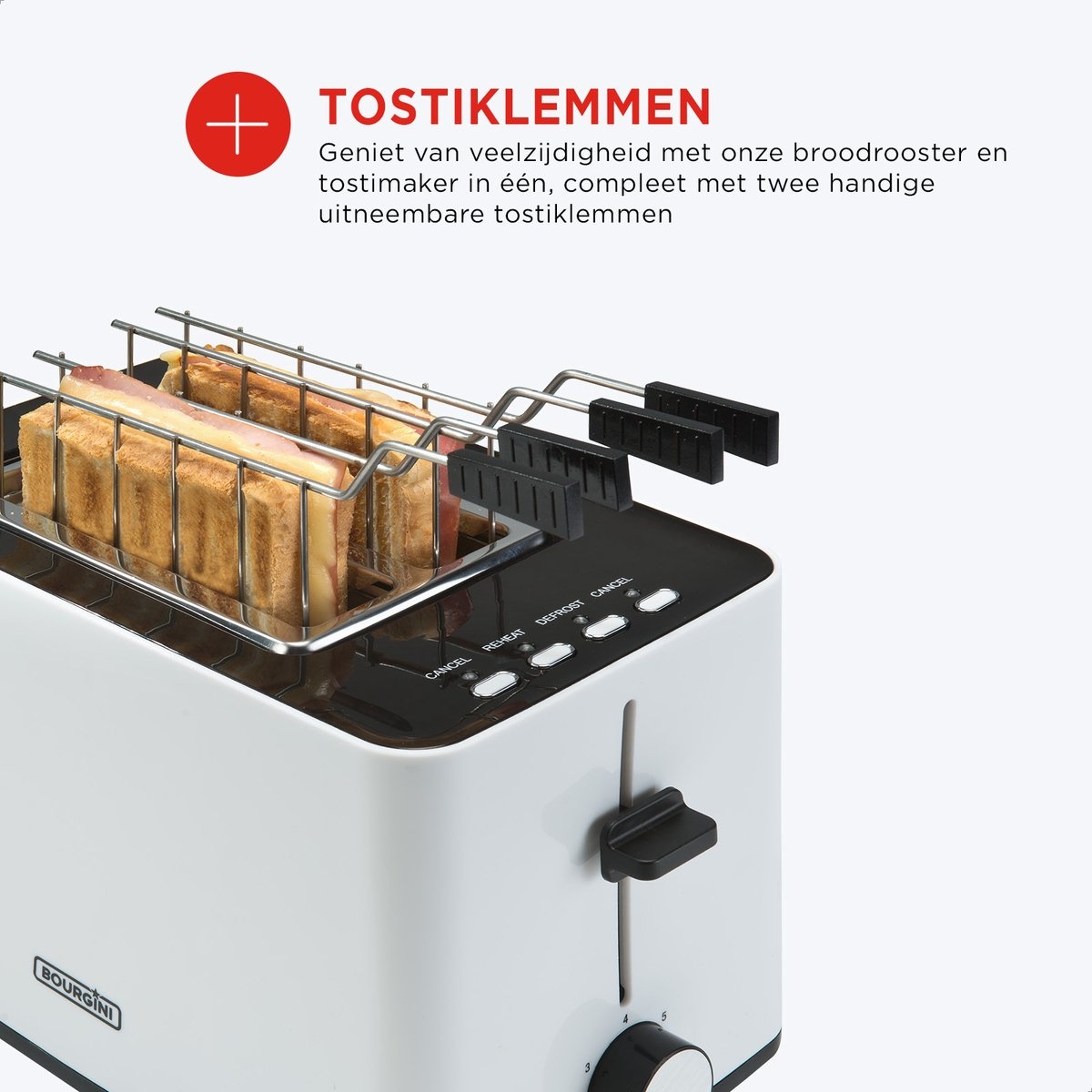 Bourgini Tosti Toaster & Broodrooster (Wit) - 57% Korting!