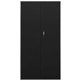 vidaXL Lockerkast 90x40x180 cm Staal Zwart - 60% Korting!
