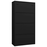 vidaXL Lockerkast 90x40x180 cm Staal Zwart - 60% Korting!