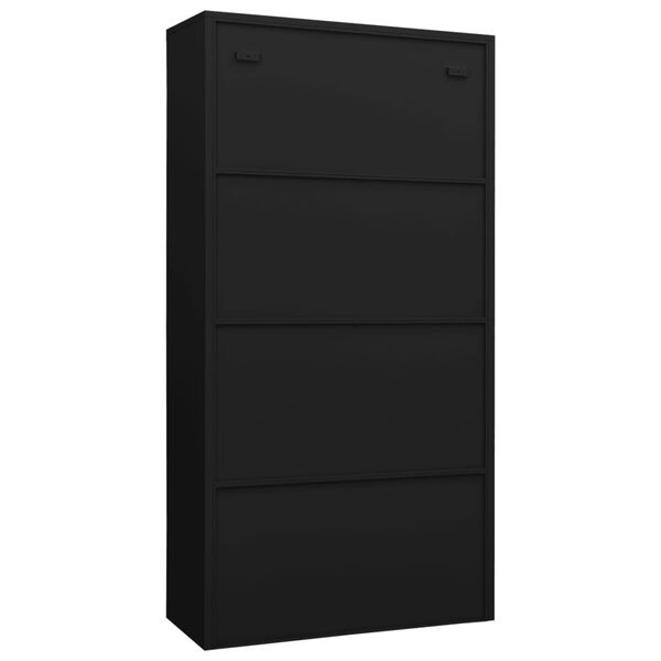 vidaXL Lockerkast 90x40x180 cm Staal Zwart - 60% Korting!