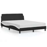 vidaXL Bedframe Kunstleer Zwart/Wit 140x200 cm - 41% Korting