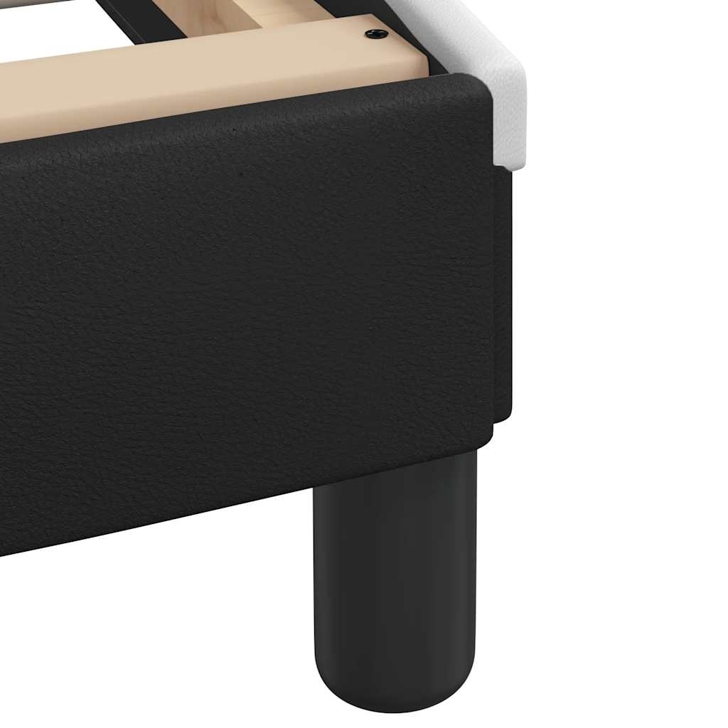 vidaXL Bedframe Kunstleer Zwart/Wit 140x200 cm - 41% Korting