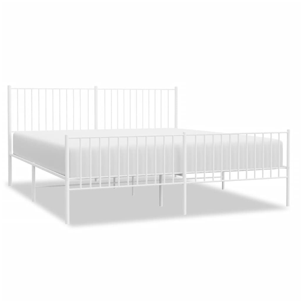vidaXL Bedframe Metaal Wit 180x200 cm - Nu 37% Korting!