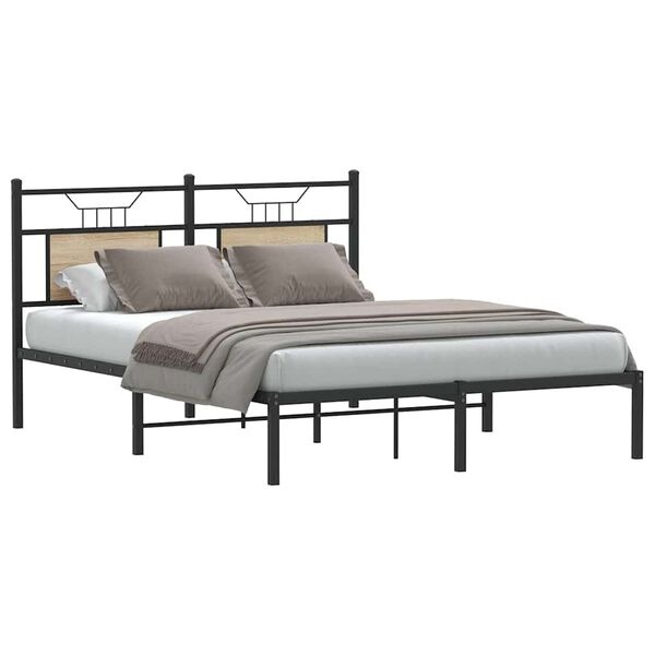 vidaXL Bedframe 150x200 cm - Hout Sonoma Eiken | 59% Korting