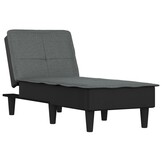 VidaXL Chaise Longue Stof Donkergrijs - 35% Korting