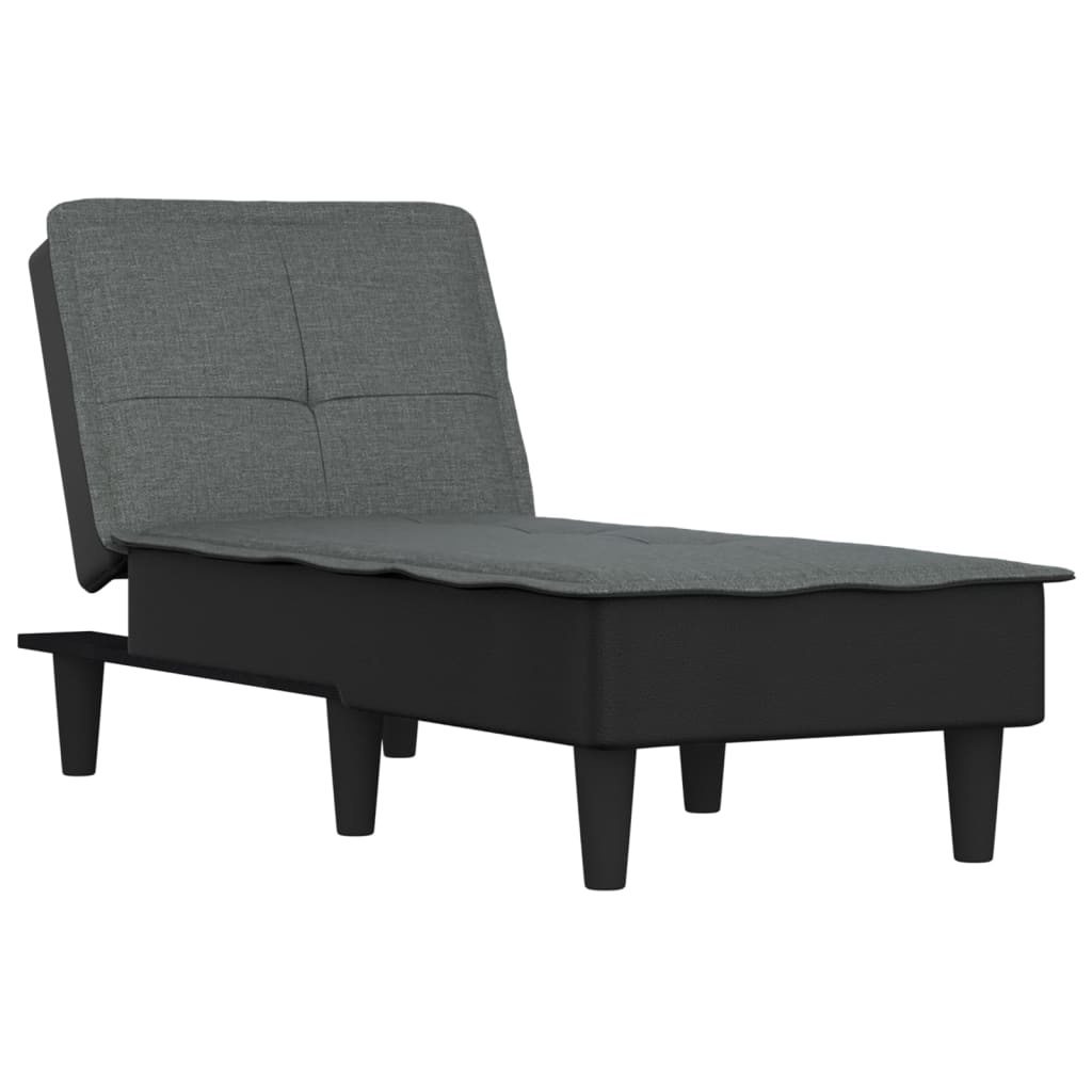 VidaXL Chaise Longue Stof Donkergrijs - 35% Korting