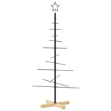 vidaXL Kerstboom Metaal Zwart Houten Basis 120cm - 47% Korting!