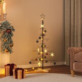 vidaXL Kerstboom Metaal Zwart Houten Basis 120cm - 47% Korting!