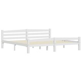 vidaXL Bedframe Grenenhout Wit 200x200cm - Nu 60% Korting!