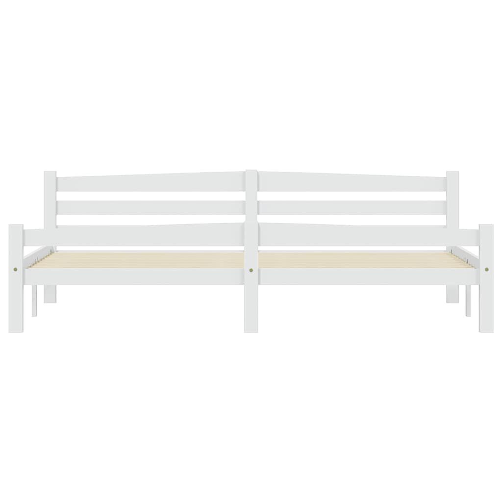 vidaXL Bedframe Grenenhout Wit 200x200cm - Nu 60% Korting!