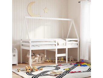 vidaXL Kinderbedhuisje Grenenhout Wit - 47% Korting!