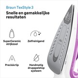 Braun TexStyle 3 SI3030PU Stoomstrijkijzer - 45% Korting - Paars