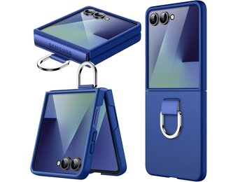 JETech Case Samsung Galaxy Z Flip 7 2025 met Ring (Blauw) - 30% Korting!
