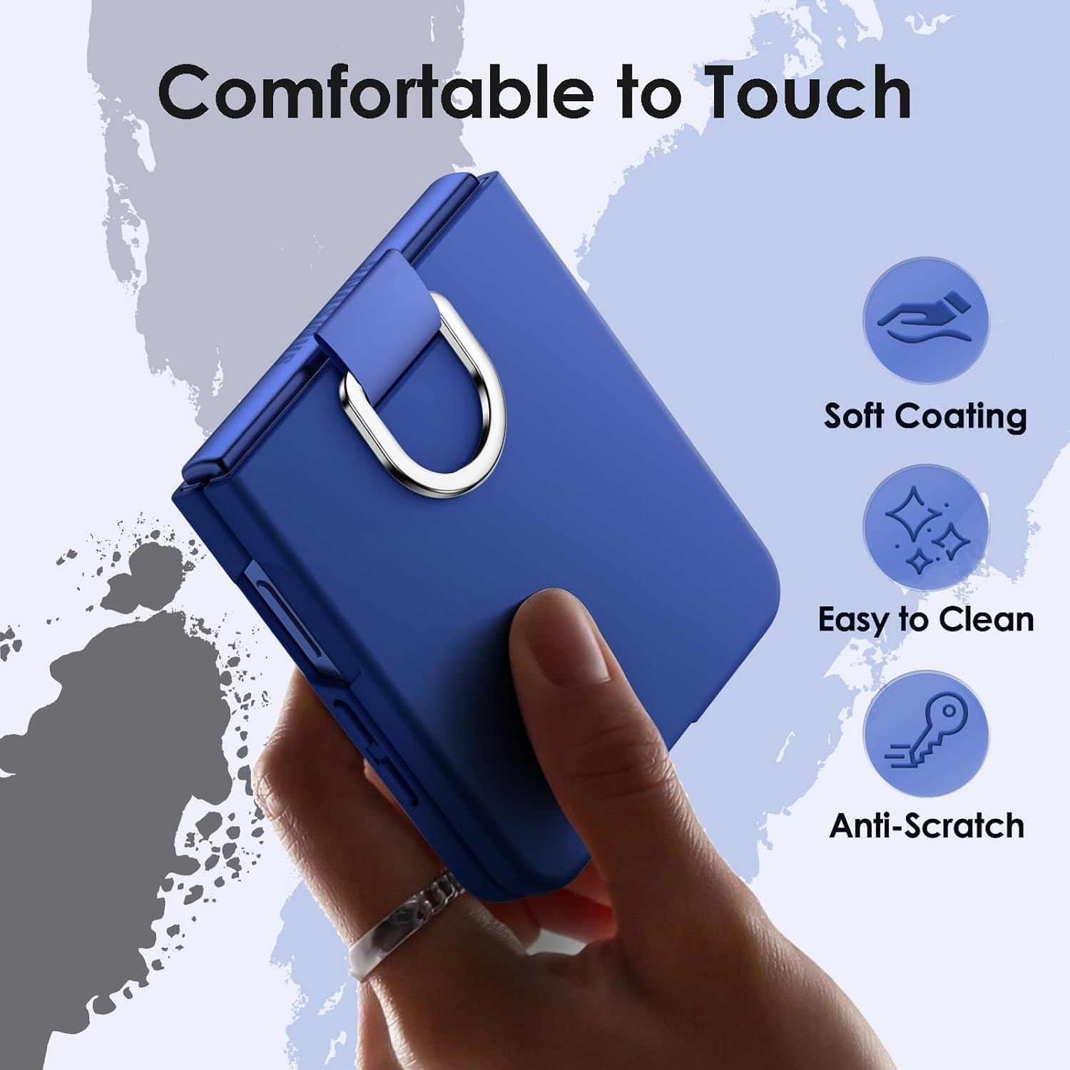 JETech Case Samsung Galaxy Z Flip 7 2025 met Ring (Blauw) - 30% Korting!