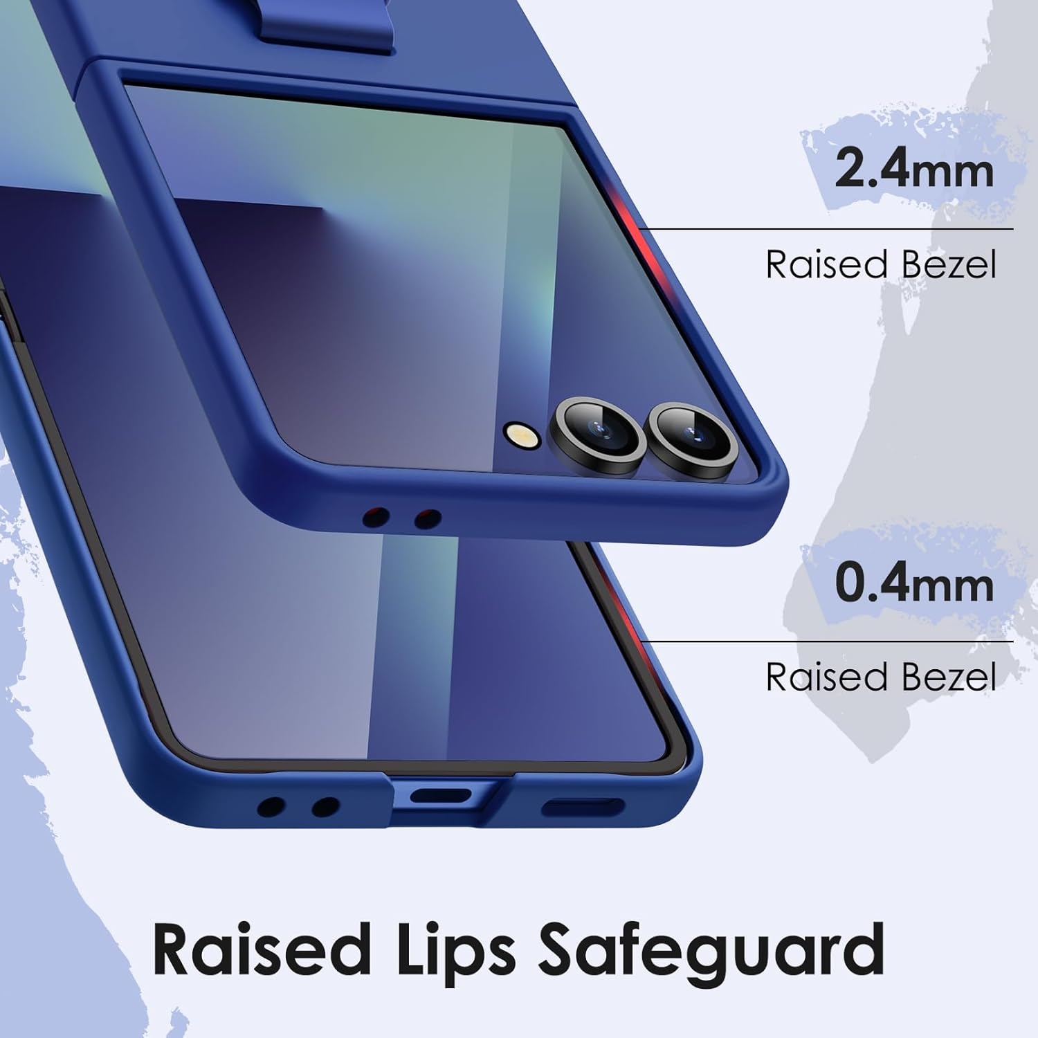 JETech Case Samsung Galaxy Z Flip 7 2025 met Ring (Blauw) - 30% Korting!