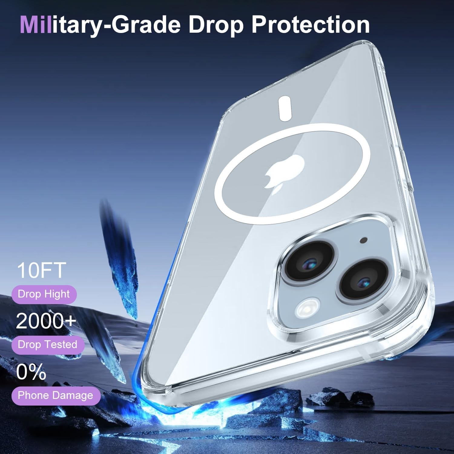 Magnetische iPhone 14 Hoes + 2x Gehard Glas & Cameraglas - 30% Korting!