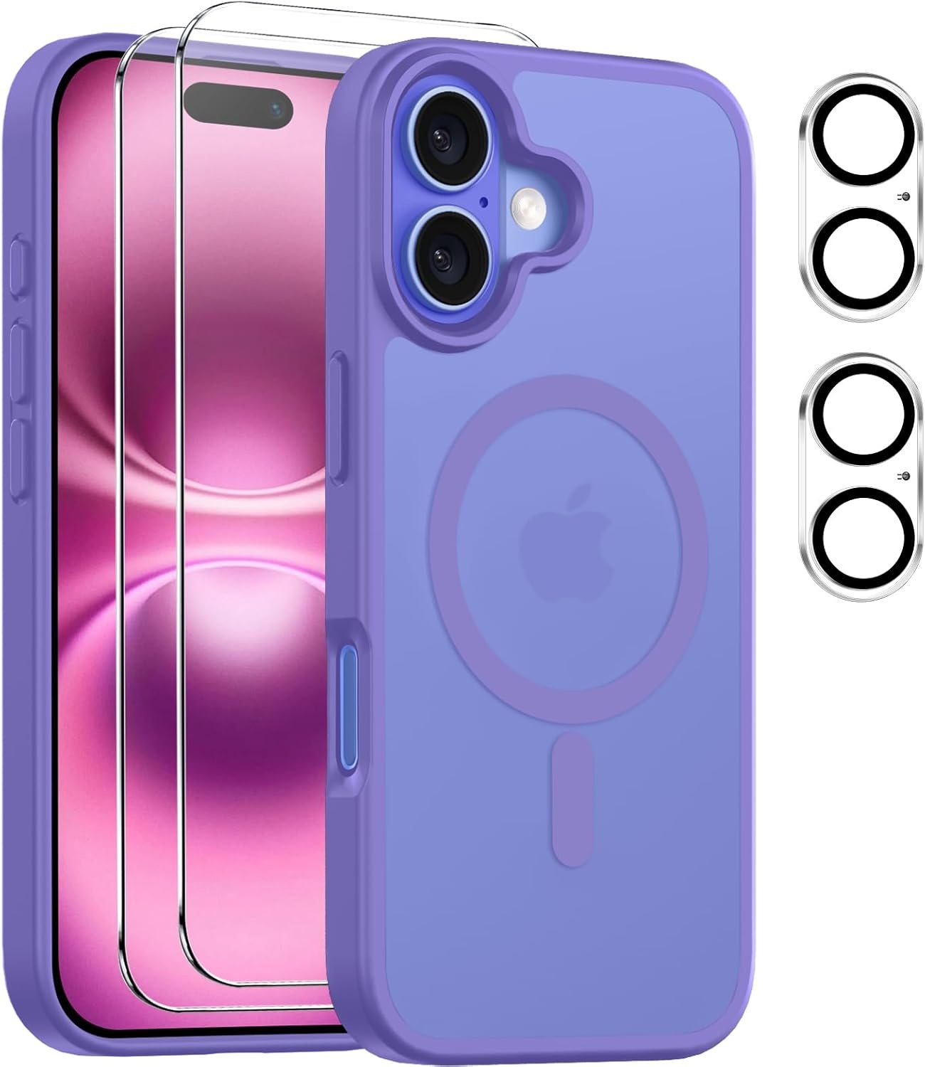 Magnetische iPhone 14 Hoes + 2x Gehard Glas & Cameraglas - 30% Korting!