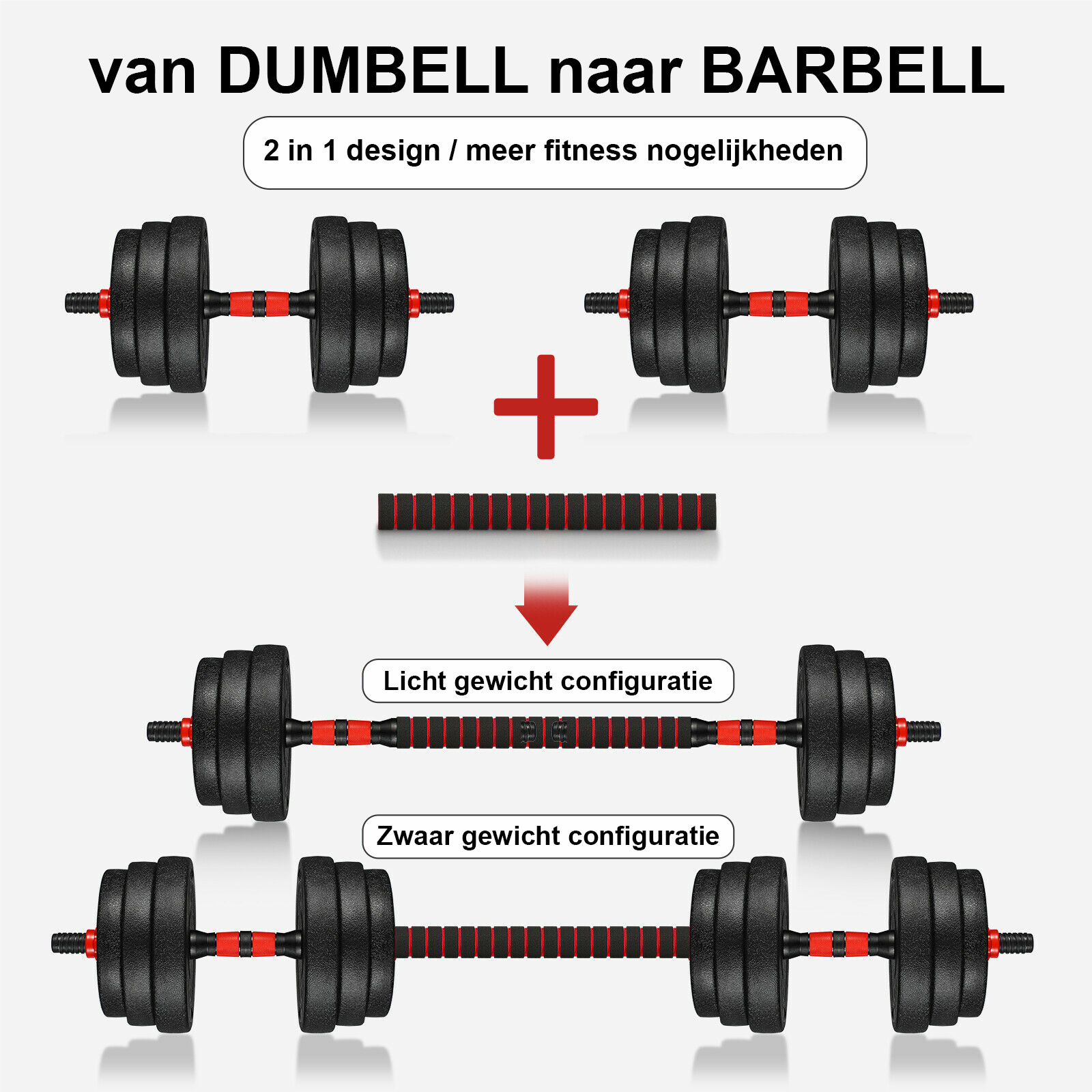 Verstelbare Dumbbellset 30kg - Halterset met Korting!