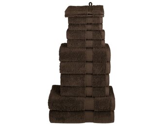 vidaXL 12-delige Handdoekenset SOLUND - Bruin (35% Korting)