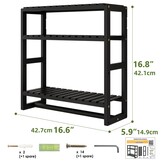 Bamboo Wandrek Badkamer - 3 Lagen Organizer (Zwart) - 55% Korting!