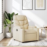 vidaXL Fauteuil verstelbaar stof crèmekleurig - 35% korting!