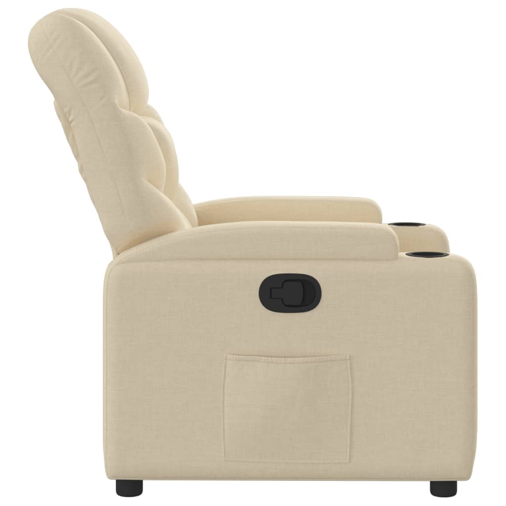 vidaXL Fauteuil verstelbaar stof crèmekleurig - 35% korting!
