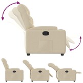 vidaXL Fauteuil verstelbaar stof crèmekleurig - 35% korting!