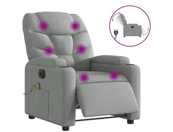 Elektrycznie regulowany fotel masujący, jasnoszary