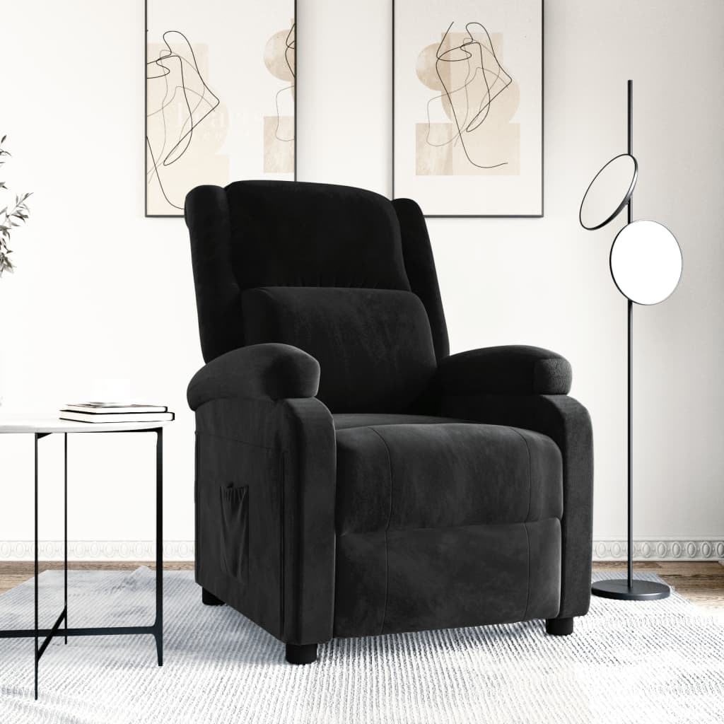 vidaXL Fauteuil Verstelbaar Fluweel Zwart - 55% Korting!