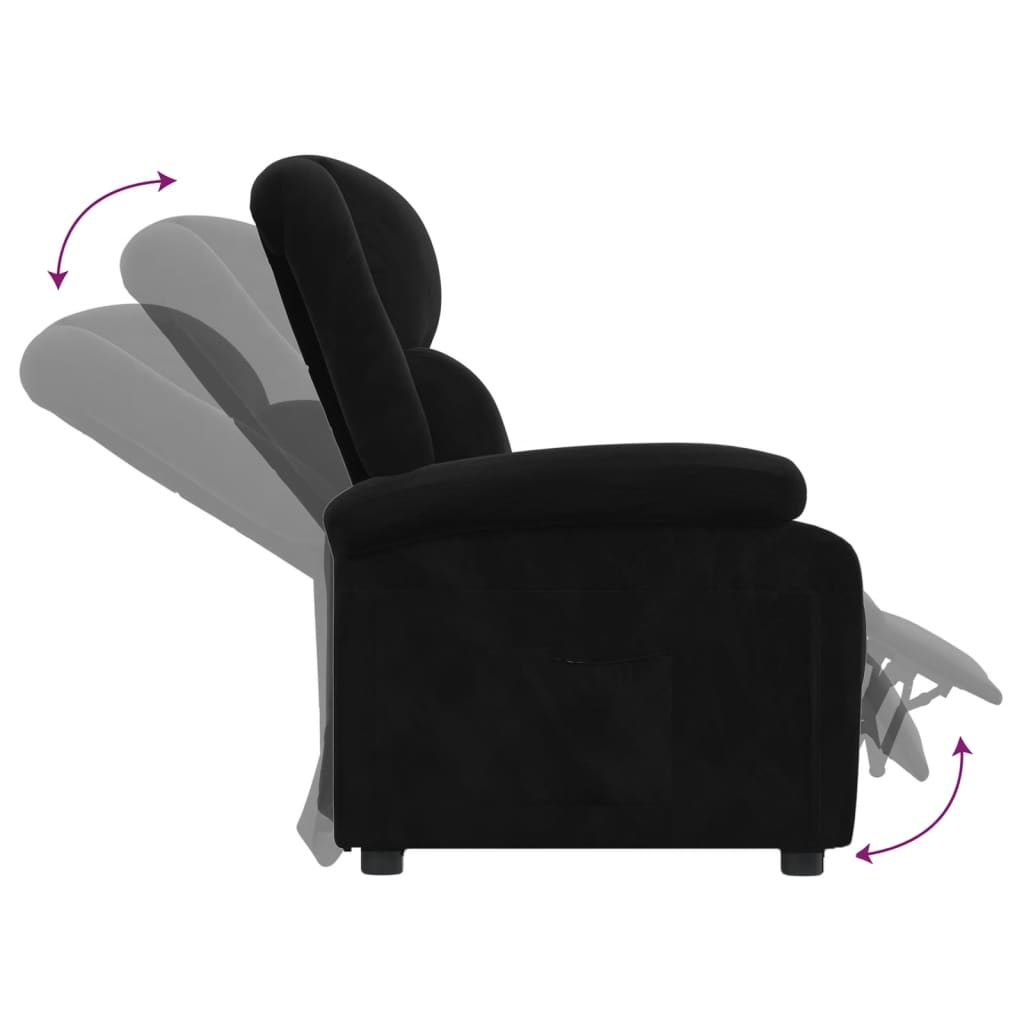 vidaXL Fauteuil Verstelbaar Fluweel Zwart - 55% Korting!
