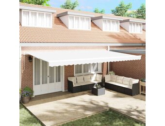 vidaXL Zonnescherm Vervangingsdoek Wit 600x300cm - 35% Korting!