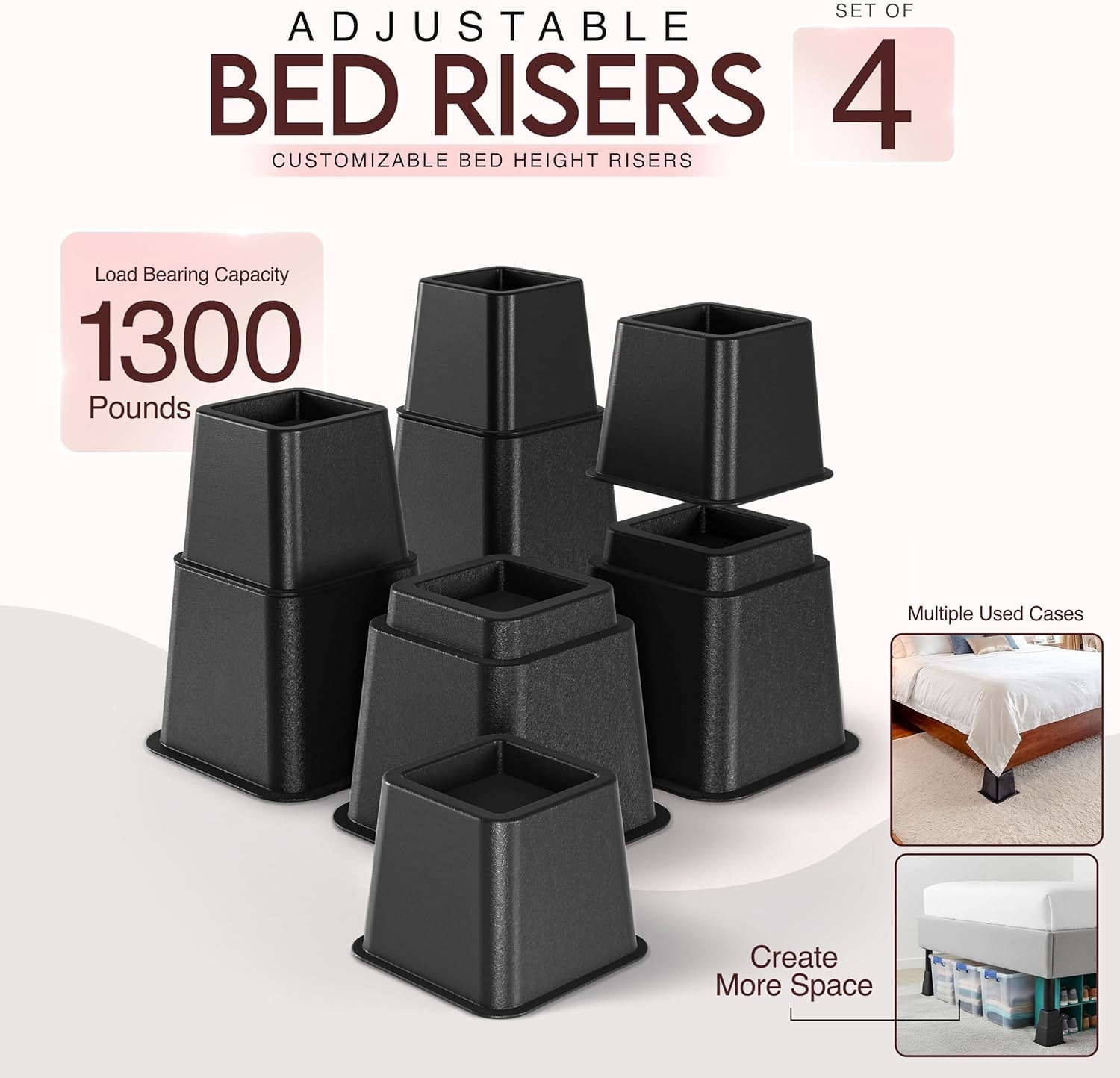 Utopia Bedding Meubelverhogers (8-delig) - 35% korting!