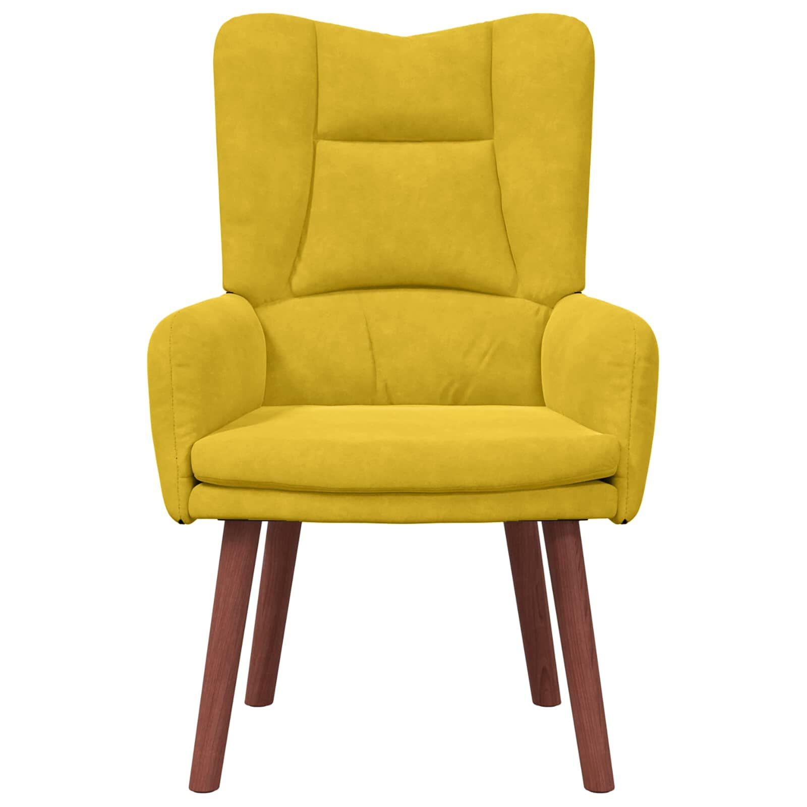 VidaXL Ontspanningsstoel Geel - 35% Korting! Moderne Fluwelen Fauteuil