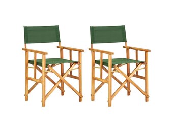 Regisseursstoelen 2 st. Massief Acaciahout | Nu 60% Korting