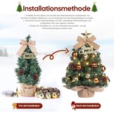 Mini Kerstboom met Verlichting - 40cm Bruin/Goud | 35% Korting!