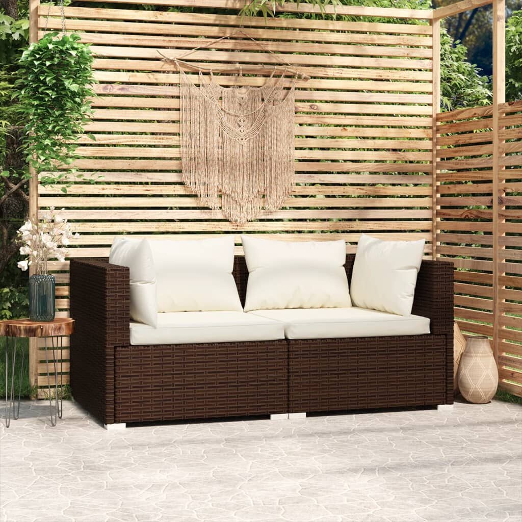 VidaXL Tweezitsbank, Poly Rattan Bruin - 35% Korting!