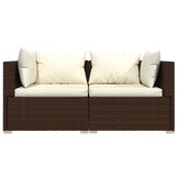 VidaXL Tweezitsbank, Poly Rattan Bruin - 35% Korting!