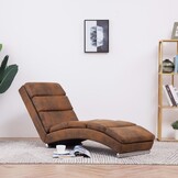 vidaXL Chaise longue Kunstsuède Bruin - 35% Korting