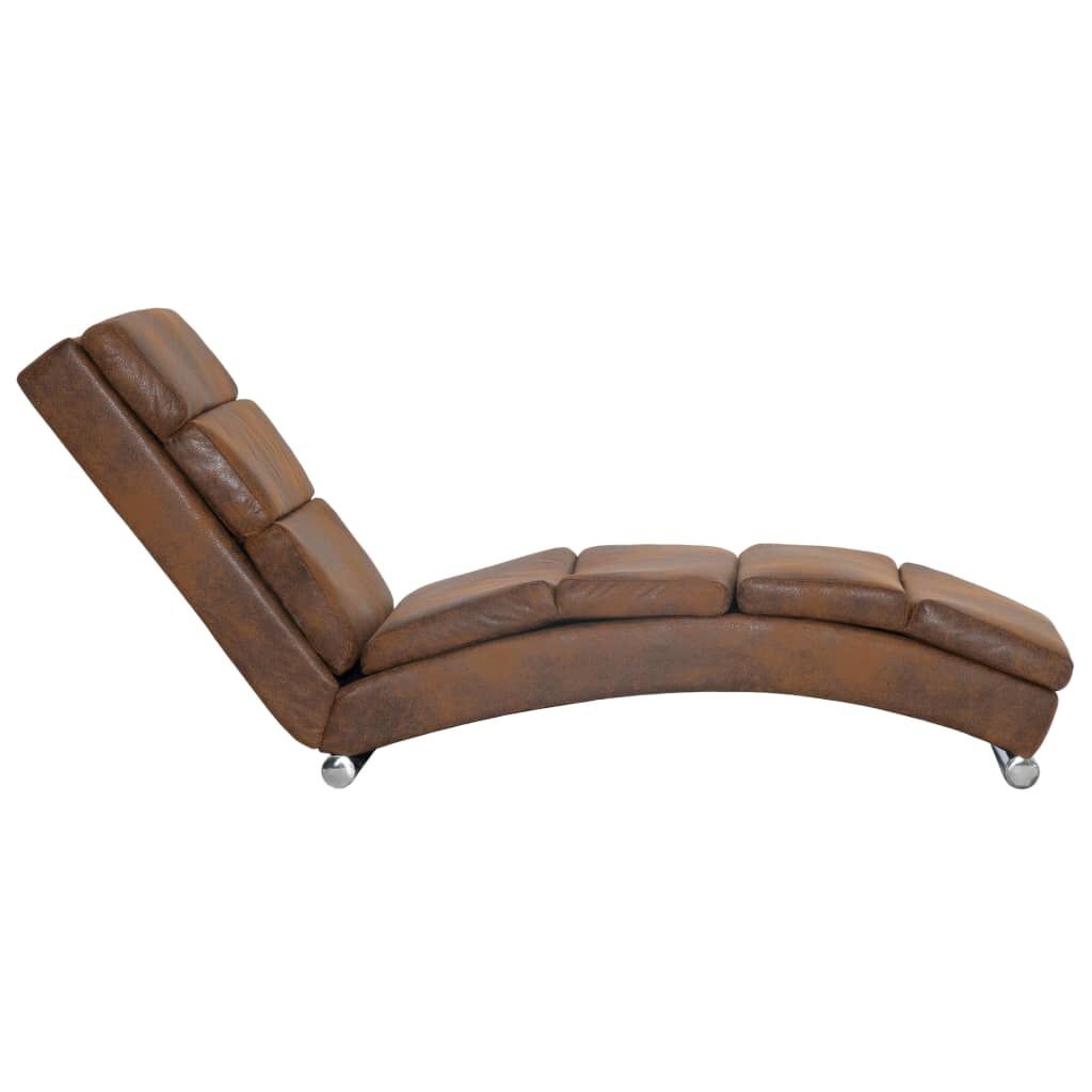 vidaXL Chaise longue Kunstsuède Bruin - 35% Korting