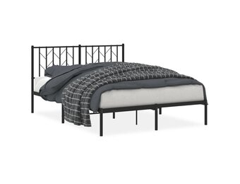 vidaXL Bedframe Metaal Zwart 140x190 cm - 55% Korting!