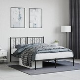 vidaXL Bedframe Metaal Zwart 140x190 cm - 55% Korting!