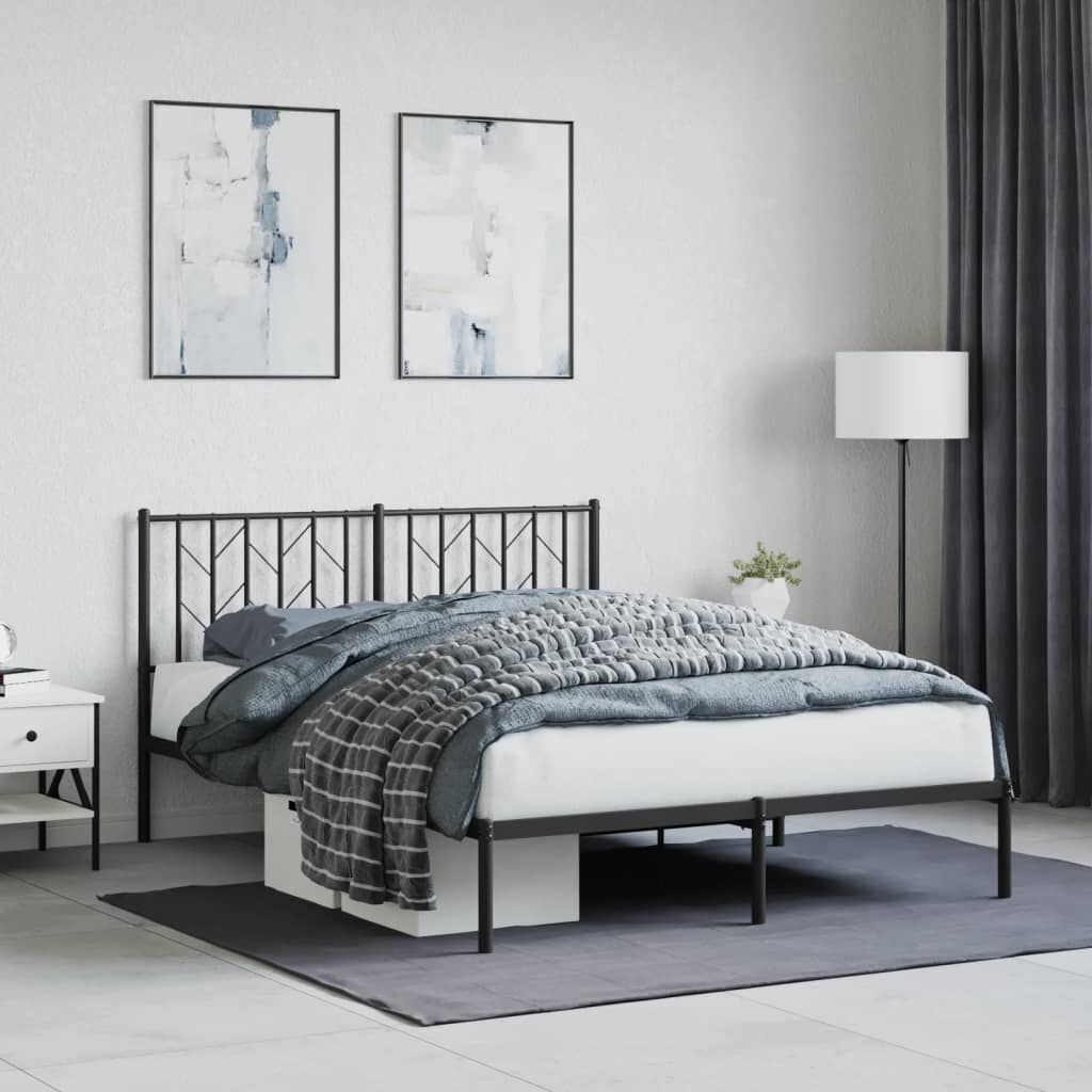 vidaXL Bedframe Metaal Zwart 140x190 cm - 55% Korting!
