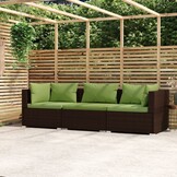 vidaXL Bank 3-zits Poly Rattan Bruin - Nu 55% Korting!