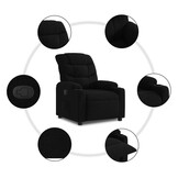 vidaXL Fauteuil verstelbaar stof zwart | 55% Korting