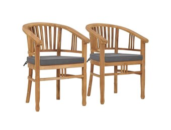 vidaXL Tuinstoelen 2 st met Kussens - Massief Teakhout (60% Korting!)