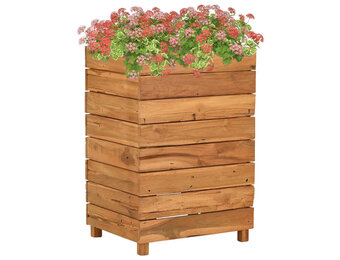 vidaXL Verhoogde Plantenbak - Gerecycled Teakhout & Staal - 35% Korting